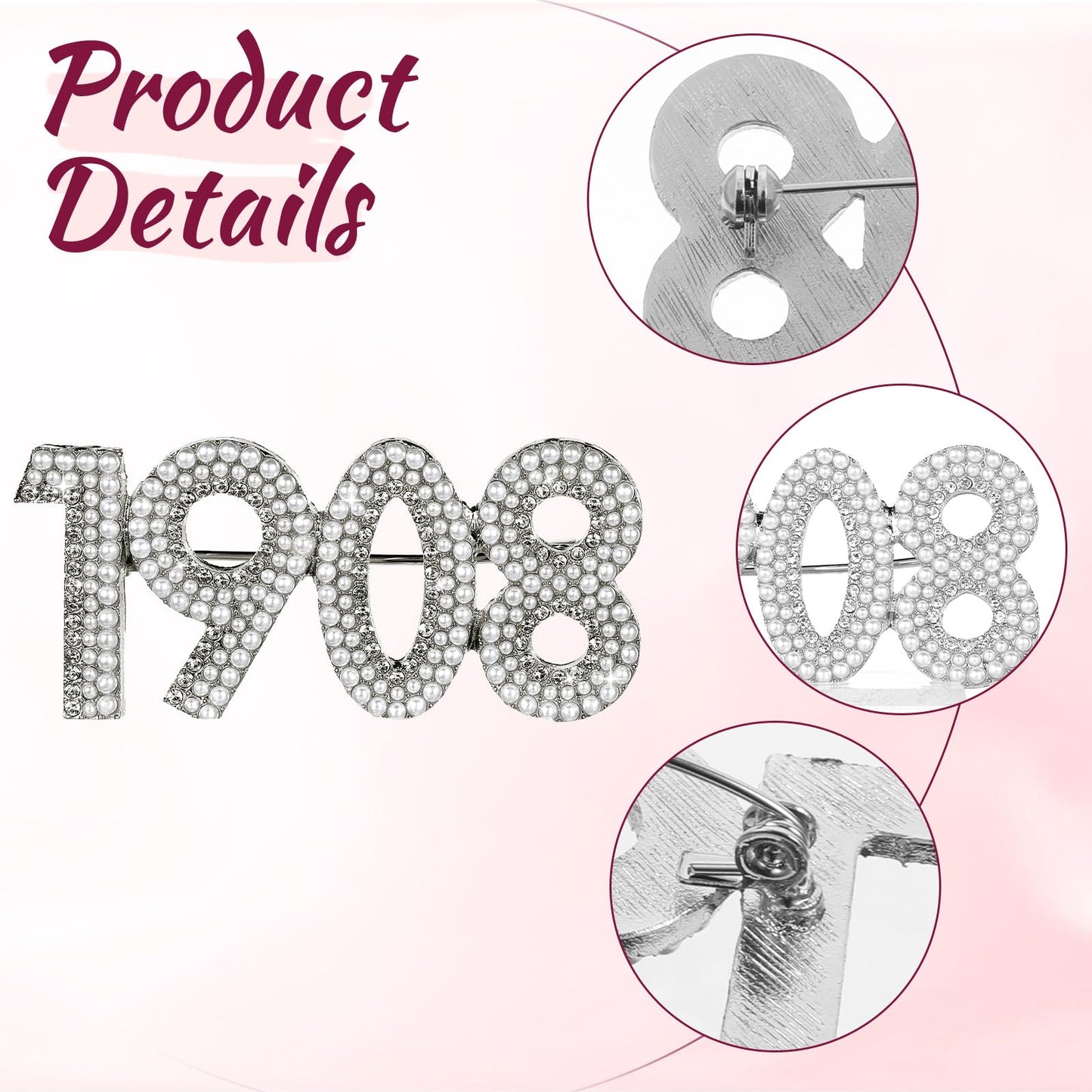 AKA White Pearl Brooch, AKA Sorority Gifts for Women, Alpha Kappa Alpha Paraphernalia Brooch, AKA Pins for Clothing