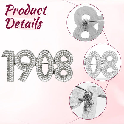 AKA White Pearl Brooch, AKA Sorority Gifts for Women, Alpha Kappa Alpha Paraphernalia Brooch, AKA Pins for Clothing