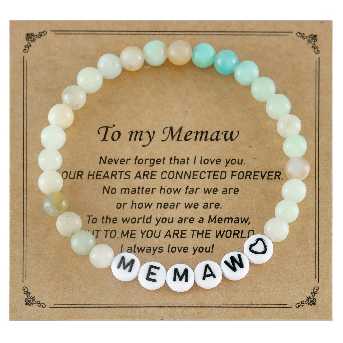 Memaw Gifts from Grandkids Grandchildren for Birthday Beaded Jewelry Best Memaw Bracelet