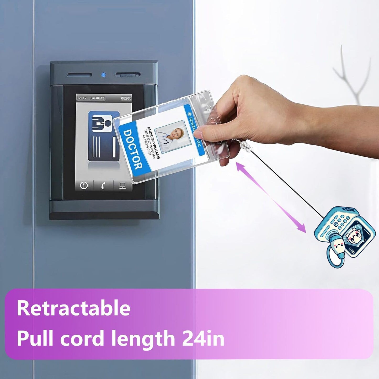 Funny Ultrasound Tech Badge Reel Retractable, OB/GYN Sonographer Badge Reel for Work, Cute Ultrasound Technician Gifts, Sonography Badge Holder with Alligator Clip & 24” Durable Nylon Cord | Acrylic