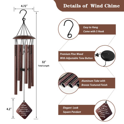 70th Birthday Gifts for Women, 32” Wind Chimes 70 Year Old Birthday Gifts for Mom Grandma Wife