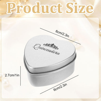 Quinceanera Gifts Heart Jewelry Box, Personalized Custom Jewelry Keepsake Box, Recuerdos de 15 AñOs Small Trinket Crown Box, 15th Birthday Gift Small Keepsake Boxes with Engraved Message