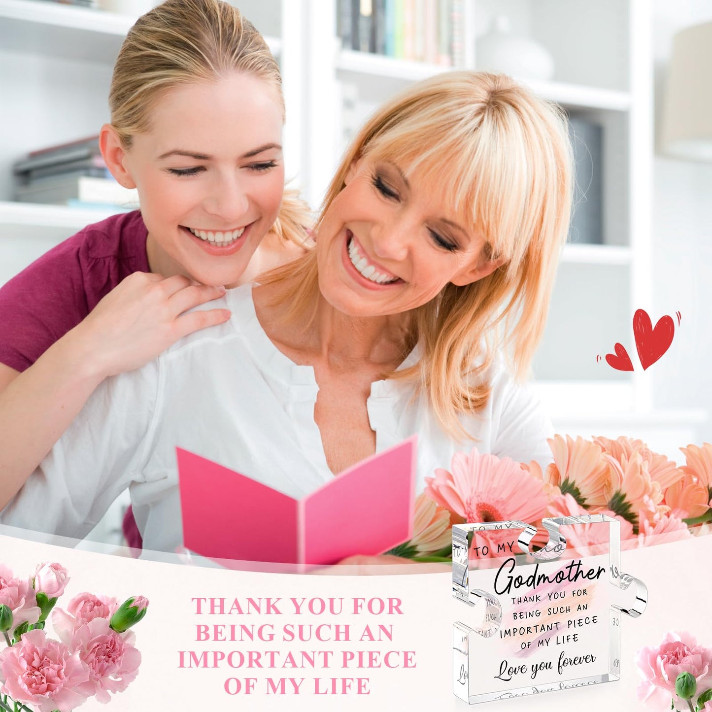 Godmother Gift from Godchild - Mothers Day Gifts for Godmother Proposal Gift Puzzle Piece God Mother Birthday Christmas Promoted to Godmother Gifts