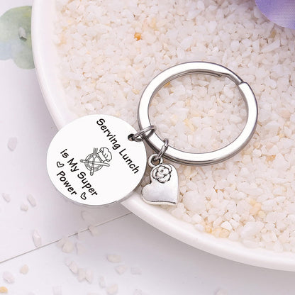 NOTHERS RSZOTW Lunch Lady Day Keychain Cafeteria Manager Gift Cafeteria Staff Friends Jewelry Lunch Server Keychain