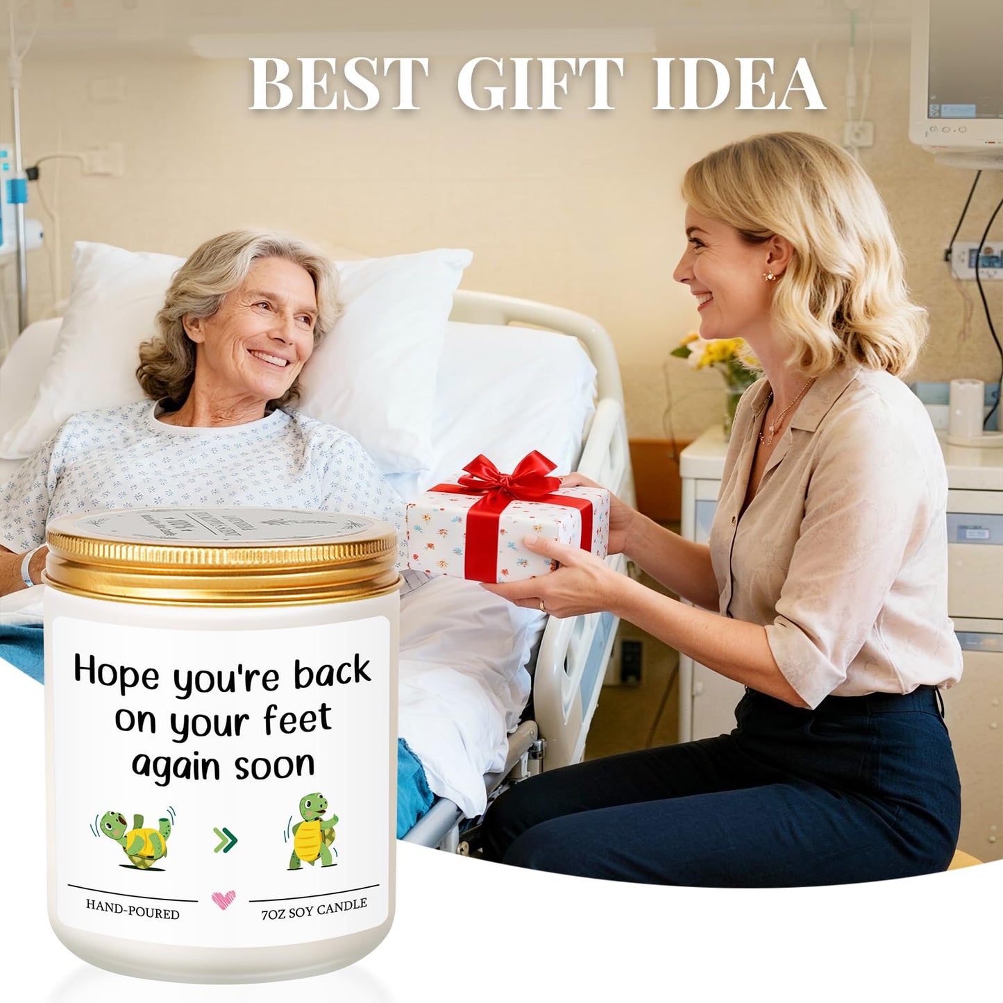 Funny Get Well Gifts for Women, Get Well Gifts for Women After Surgery, Feel Better Surgery Recovery Gift for Woman Men, Best Hysterectomy & Vasectomy Recovery Gift - Lavender Scented Candle
