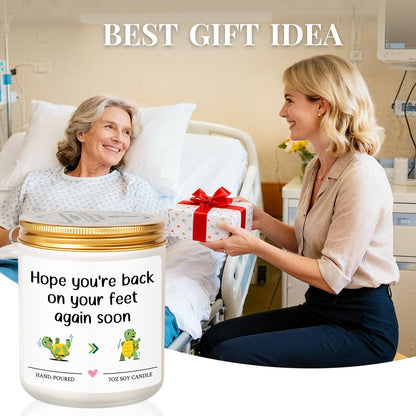 Funny Get Well Gifts for Women, Get Well Gifts for Women After Surgery, Feel Better Surgery Recovery Gift for Woman Men, Best Hysterectomy & Vasectomy Recovery Gift - Lavender Scented Candle