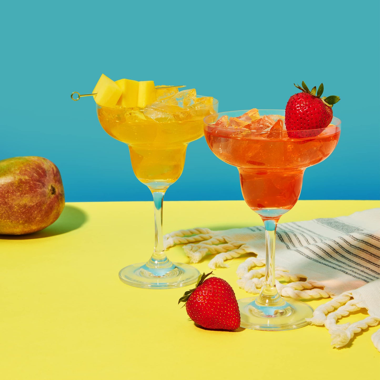 Thoughtfully Cocktails, Margarita Mixer Gift Set, 2.3 Ounces Each, Flavors Include Blood Orange, Strawberry, Mango, Watermelon, and Lime, Includes Rimming Salt, Pack of 4 (Contains NO Alcohol)