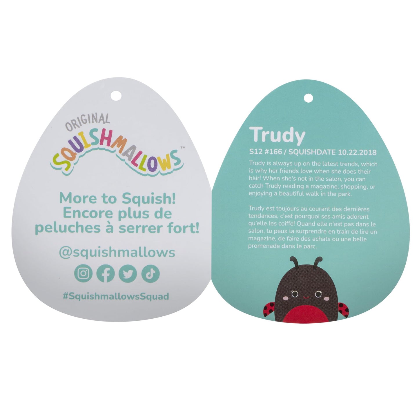 Squishmallows Original 12-Inch Trudy Ladybug with Spotted Wings - Official Jazwares Plush