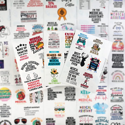 BulbaCraft 100 Pcs Funny Medical Assistant Stickers, Medical Assistant Gifts for Women & Men, Gifts for Women & Men
