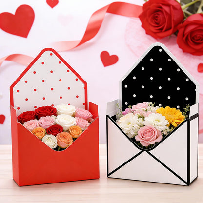 ZHUIGUANGZE Valentine's Day Foldable Flower Bouquet Envelope Boxes Florist Bouquet Wrapping Floral Present Envelopes Corsage Packaging Box for Wedding Mother's Day Birthday Party (4 Pcs)