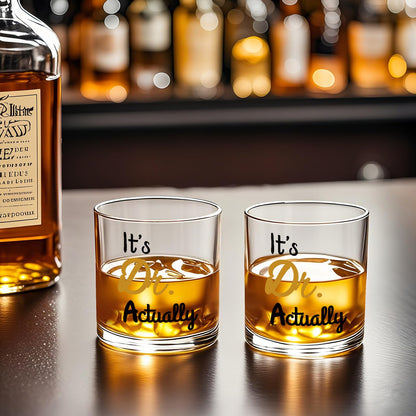 Doctor Gifts, It's Dr. Actually Whiskey Glass, Funny It's Dr Actually PHD Graduation Gift, Doctor Gifts for Men Doctors Dentist Physician MD PhD Medical, 10oz