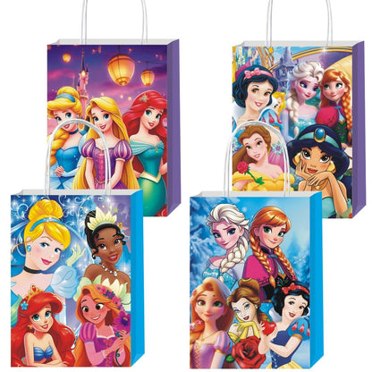 KERWHIS 12pcs Princess Gift Bags Goodie Bags with Handles for Princess Themed Birthday Party Decorations Supplies