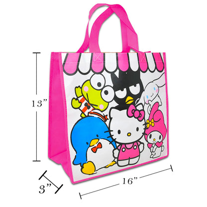 Hello Kitty Tote Bag Set for Girls - Accessories Bundle with 3 Sanrio Reusable Grocery Bags with Stickers, More | Hello Kitty Tote Bag Set