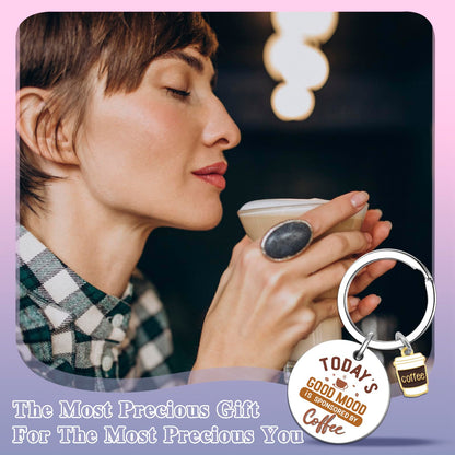 Klpoyu Coffee Lover Gifts for Women Men Coffee Keychain Accessories Coffees Gifts for Lovers Women Barista Gift Ideas Christmas Unique and Unusual Gift