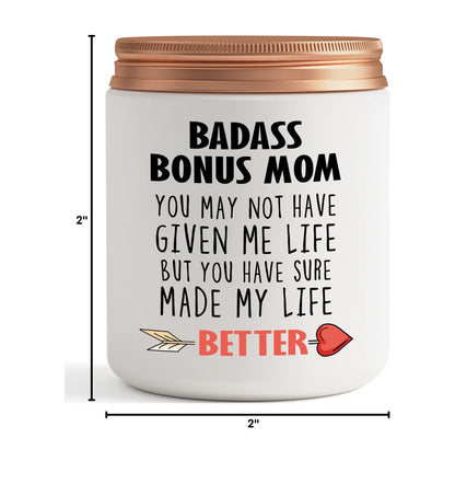 Bonus Mom Gifts- Mother in Law, Stepmom irthday Christmas Mothers Day Gifts- Funny Best Candle Gift Ideas for Adopted Mom from Daughter Son