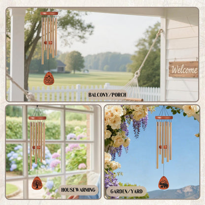 Aunt Gifts Wind Chimes - Metal Windchimes with Card Indoor Outdoor Hanging Decor for Garden Patio Yard Balcony Backyard Appreciation Christmas New Year Birthday Gift for Aunts from Niece