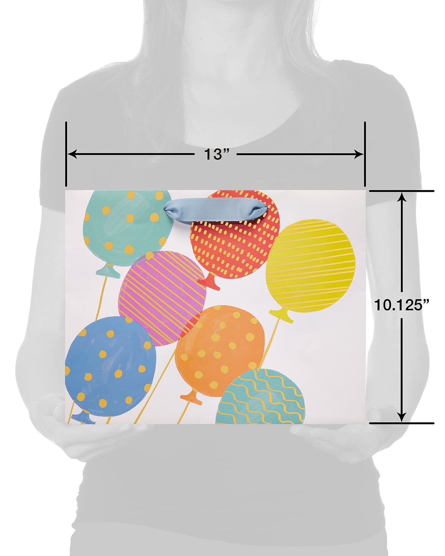 Papyrus 13" Large Gift Bag (Balloons) for Birthdays, Congratulations and All Occasions (1 Bag)