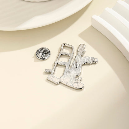 Uterus Gynecology Brooch with Pearl Zircon Medical Womb Pin