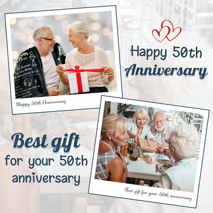 50th Anniversary Wedding Blanket Gifts Gift for 50th Wedding Anniversary Golden 50 Years of Marriage Gifts for Couple Wife Husband Dad Mom Parents Back in 1976 Blanket 60Lx50W