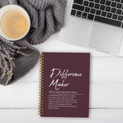 OXW Burgundy Notebooks for Work, Difference Maker Gift Meeting Notebook Journal for Writing, Employee Appreciation Gifts, Thank You Gifts for Women Men Leader Mentor Boss Manager, 5.5"x8.3"