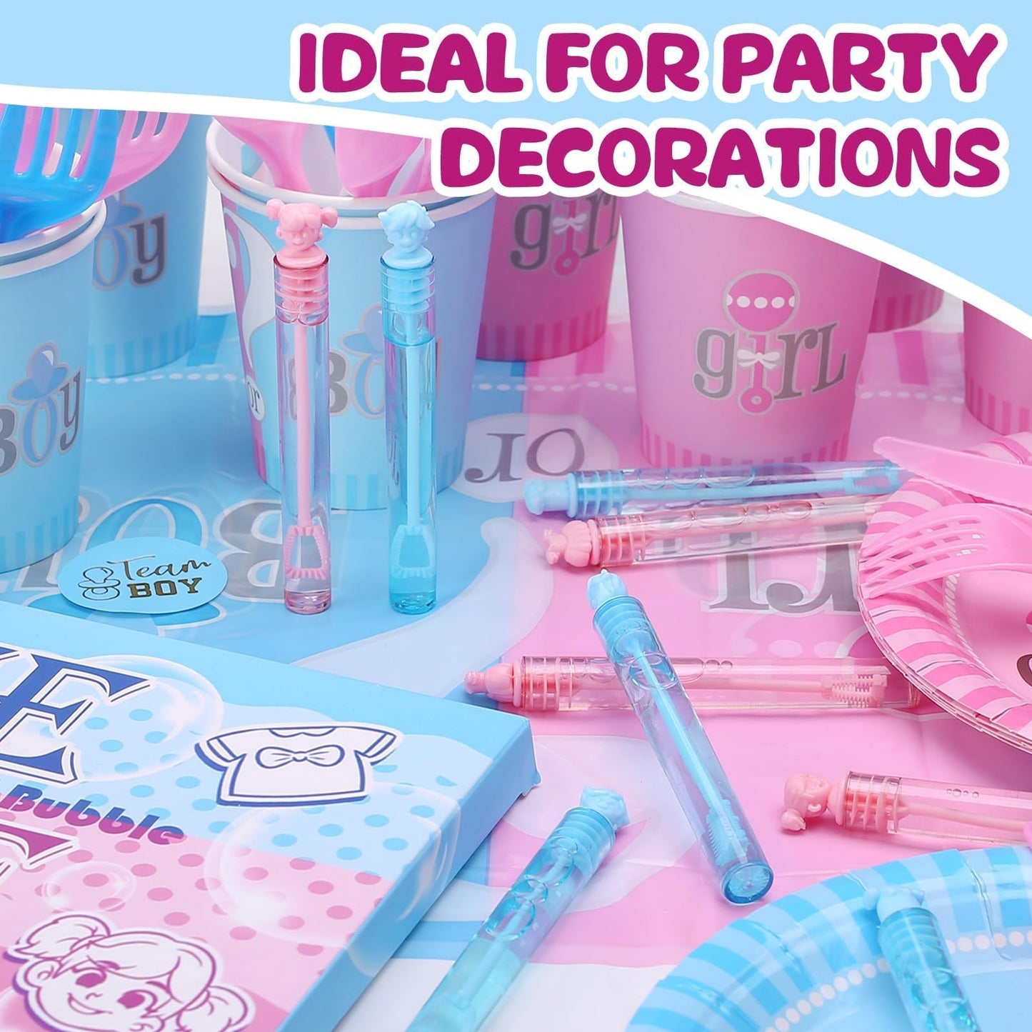 Gender Reveal Decorations, Mini Bubble Wands Party Favors for New Parents, 32 Pack Kids Birthday Supplies, Pregnancy Gifts Box for Expecting Mom, Girl Boy Baby Shower, Pinata Goody Bag Stuffers Filler