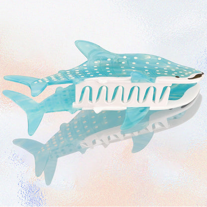 Whale Shark Hair Clips, Cute Ocean Sea Animal Hair Claw Clip for Women Girls, Acetate Nautical Marine Hair Accessories Gift