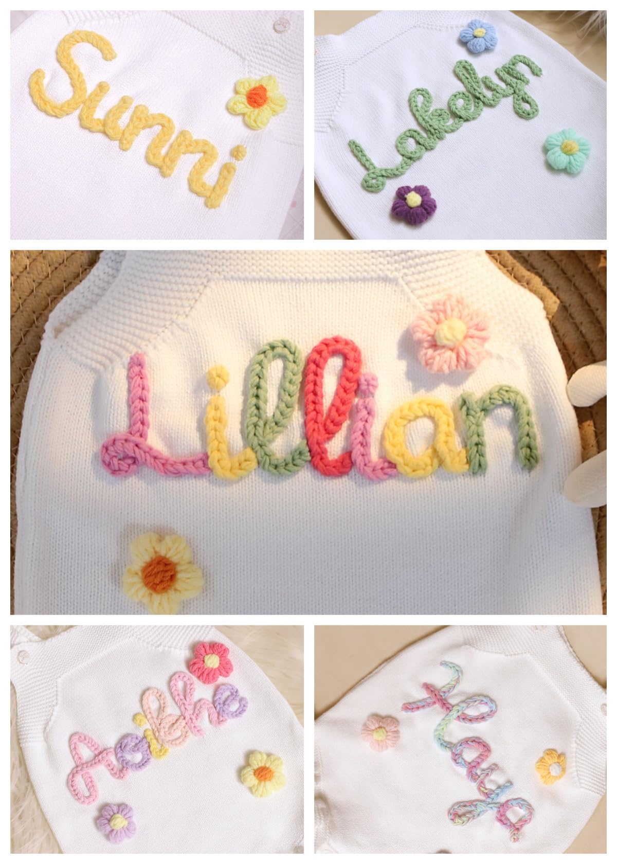 Personalized Baby Romper,Infant Rompers Girl,Custom Knitted Toddler Girl Onesie,White Newborn Bodysuit,Personalized Baby Gifts,Newborn Gift for Birthday