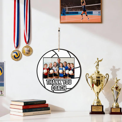 WATINC Coach Gift Picture Frame - 4pcs Sport Thanks Coach Wood Photo Frame with Signature Pen for Women Men Team Player, Home Office Sports Decorations Hanging Frame Wall Art Photo Album(Volleyball)
