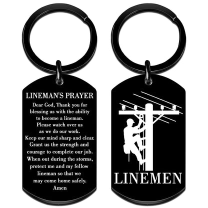 Lineman Gifts for Men Lineman Tools Linemen Prayer Keychain Lineman Party Decorations Linemans Appreciation Gift Birthday Valentine's Day Father's Day Gifts for Linemen