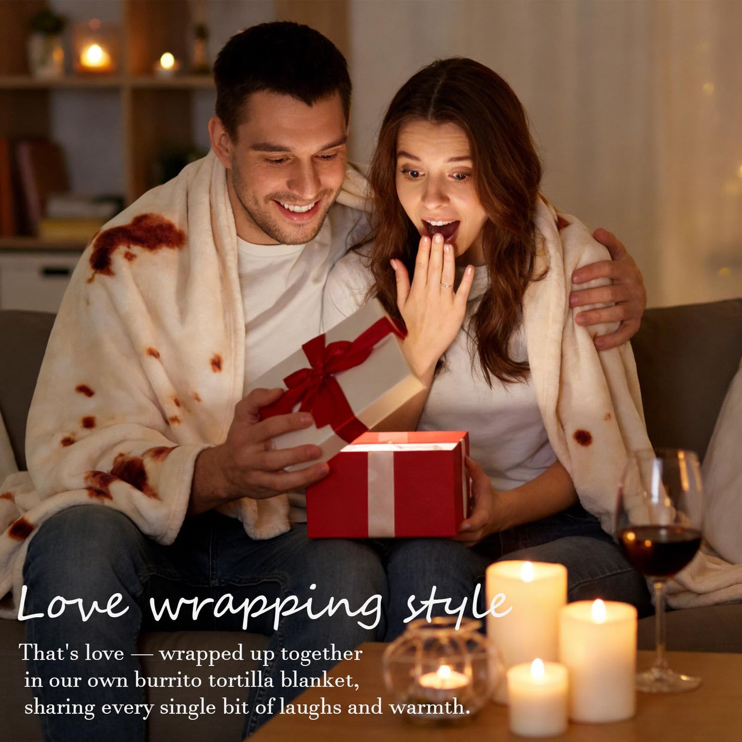 SeaRoomy Burritos Tortilla Blanket, Realistic Food Wrap Blanket Double Sided, Novelty Funny Tortilla Round Soft Blankets (Beige, 47 inches)