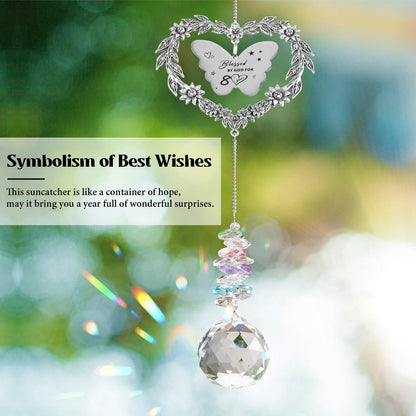 80th Birthday Gifts for Women, Happy 80th Birthday Suncatcher for Her, Thoughtful 80 Bday Crystal Ornament for Wife, Mom, Grandma, Sister, Aunt, Turning 80 Year Old Rainbow Marker
