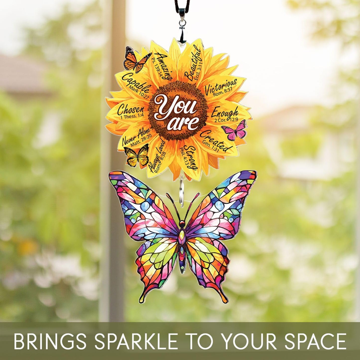 Christian Gifts for Women Birthday, Butterfly Inspirational Gift for Friends, Mom, Sister, Girl, Female Coworker, Christian, God Says You are Sunflower Gifts for Women, Religious Desk Decor