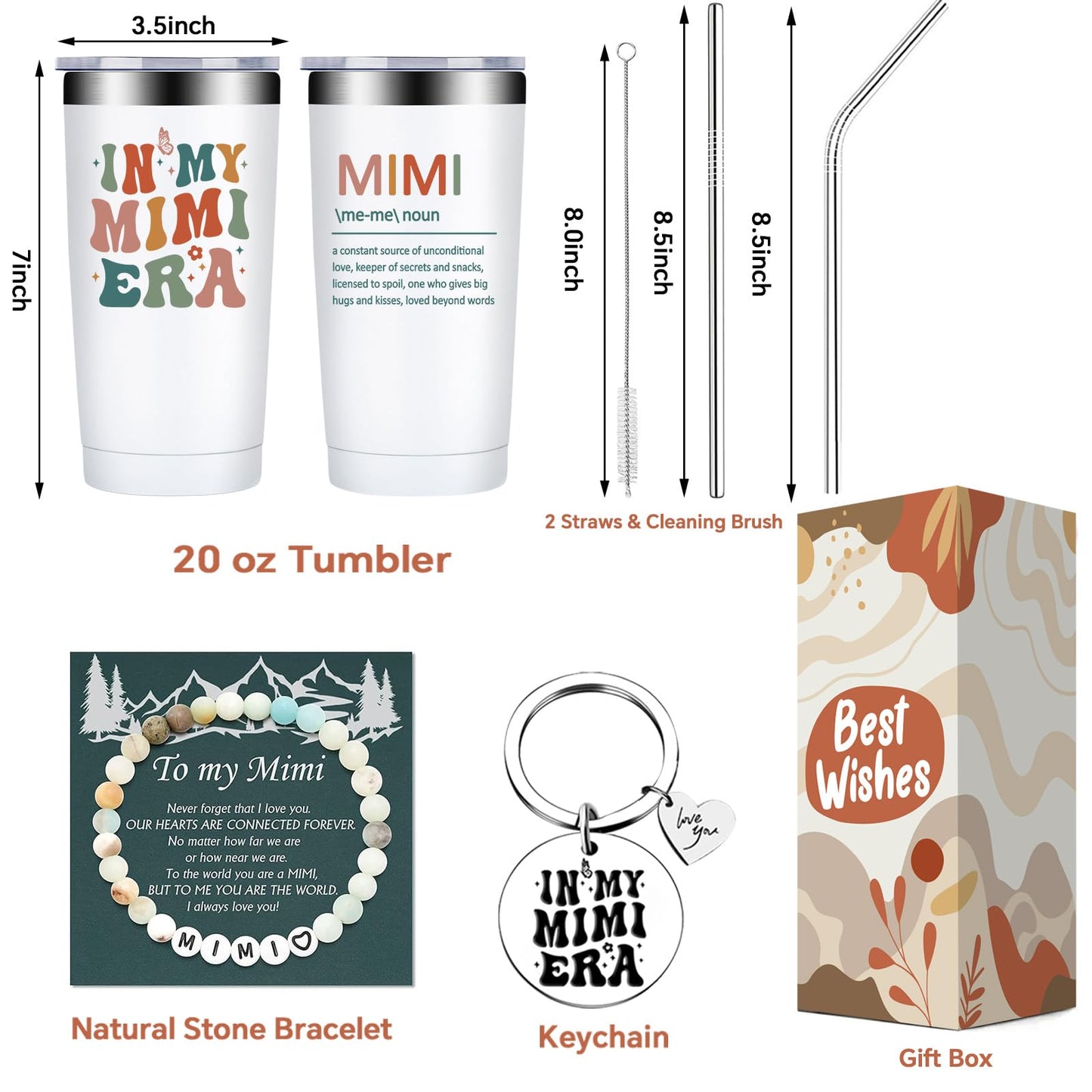 Fufandi Mimi Gifts, Best Mimi Ever - Mothers Day Christmas Birthday Gifts for Mimis, Grandma, Grandmother, New Nana - Tumbler Cup