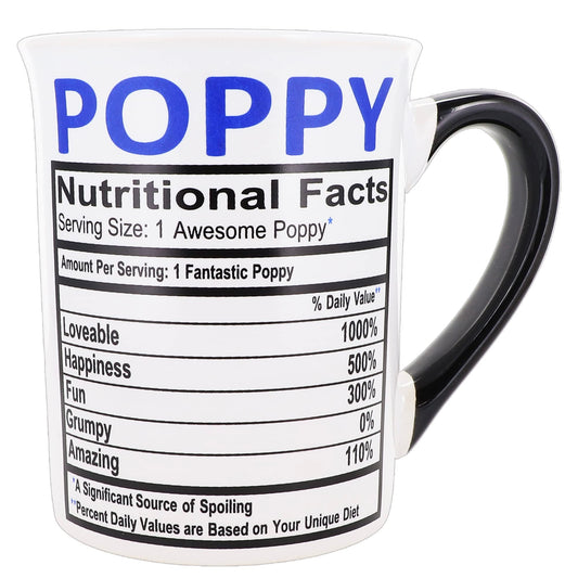 Cottage Creek Ceramic Coffee Cups |16oz. Large Poppy Mug | Ideal Gift for Grandpa, Papa, and Dad for Father's Day, Birthday, or Christmas | Poppy Coffee Mug for Kitchen Decor, Home Decor