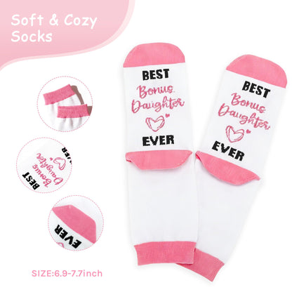 Bonus Daughter Gift Set - Stepdaughter Gift from Stepmom Stepdad, Birthday Gifts for Stepdaughter from Mom Dad, To My Bonus Daughter Mothers Day Gifts