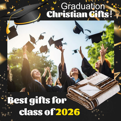 HunnmingRe 2026 Christian Graduation Gifts Throw Blanket 60"x50", Class of 2026 College Graduation Gift for Him Her, Inspirational Religious Gifts for College High School Graduate
