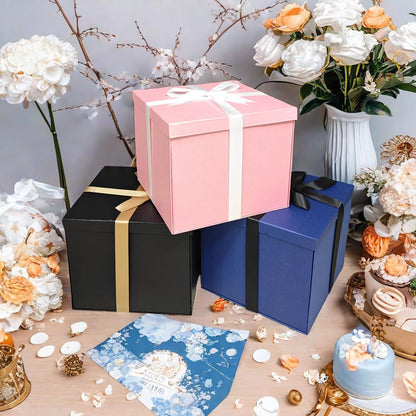 YINUOYOUJIA Large Gift Box 12x12x10 Inches,Pink Gift Boxes for Presents,Birthday Box,for Packaging,Valentine's Day,Mother's Day,Christmas,Anniversaries,Family or Business.