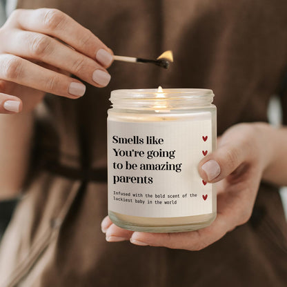 SteadStyle New Parents Gifts for Couples, Soy Wax Lavender Scented Candle - Gender Reveal Gifts for Parents to Be (7oz)