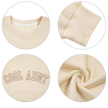 Women Cool Aunts Sweatshirt Auntie Letter Print Oversized Pullover Tops Embroidered Long Sleeve Lightweight Shirt
