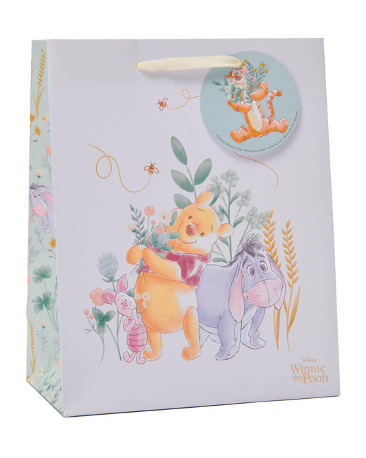 UK Greetings Disney Winnie The Pooh Medium Gift Bag for Him/Her/Friend - for Birthdays, Thank You & Other Events - Pooh & Eeyore Design