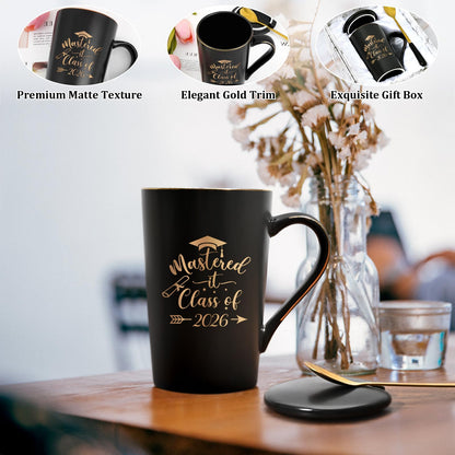 Maustic Masters Degree Graduation Gifts, Mastered It Class of 2026 Coffee Mug, College Graduation Gifts for Women Her Him, Class of 2026 Grad Gift, MBA Grad Gift, 14 Oz Black