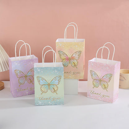 piqiya 24pcs Butterfly Birthday Goodie Bags,Party Favor Gift Bags,Colorful Gift Bag for Baby Shower, Wedding