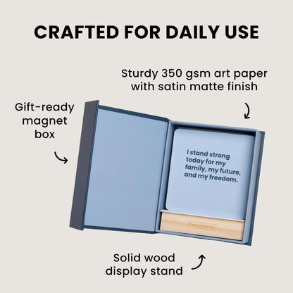 Touchstone Sobriety Affirmation Cards – 50 Daily Affirmation Cards with Display Stand & Magnetic Gift Box, Sobriety Gifts for Men, Addiction Recovery Gifts, 1 Year Sober Gift Ideas
