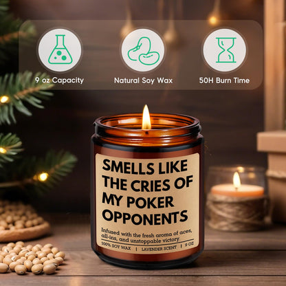 GSPY Scented Candle - Poker Gifts for Men, Women - Casino Gifts, Gambling Ideas - Game Night Decor for Adult - Funny Fathers Day, Birthday Presents for Poker Players, Card Players, Gamblers, Man, Him