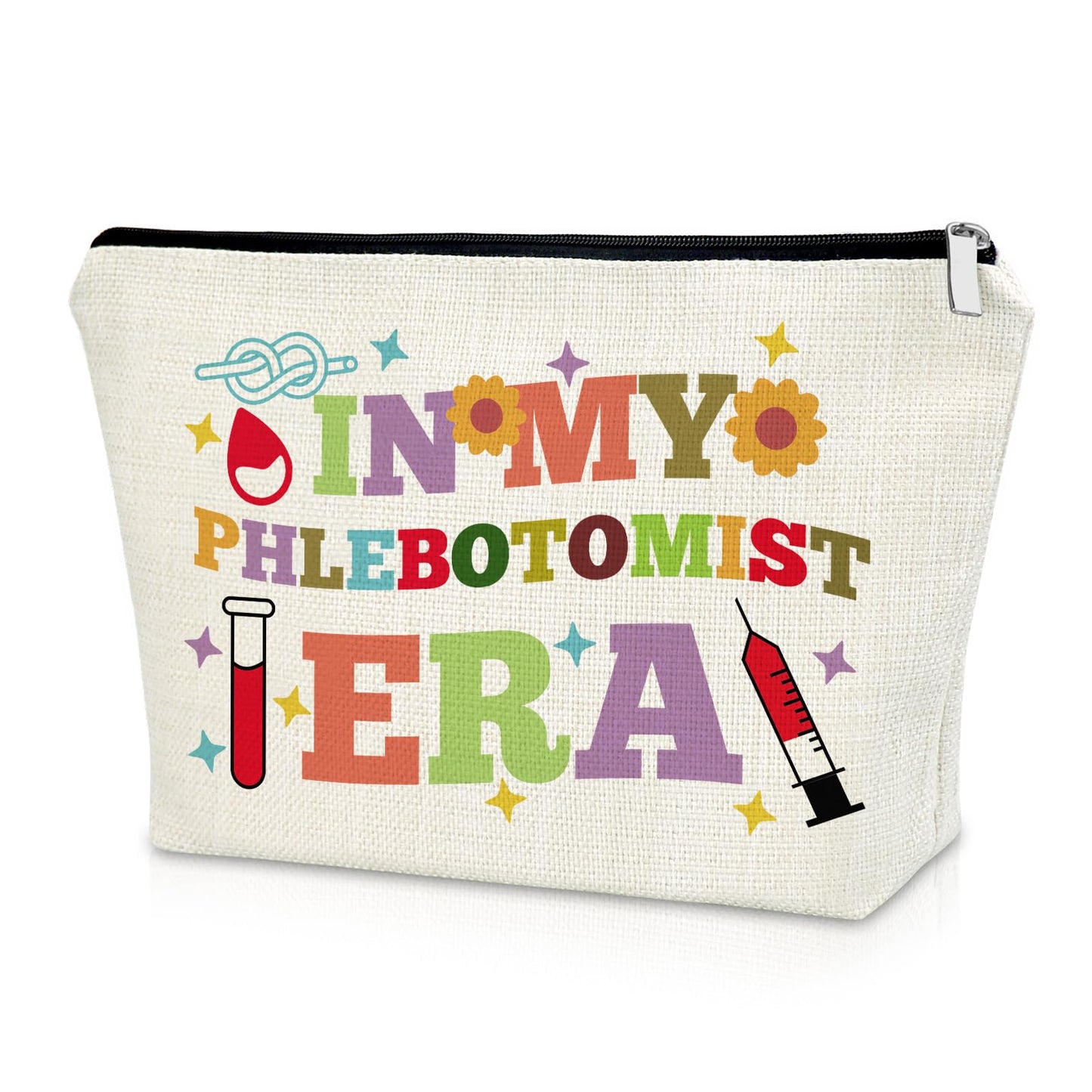 Phlebotomist Gifts for Women Makeup Bag Funny Phlebotomy Gifts Nurse Practitioner Gift for Daughter Sister Best Friend Cosmetic Bag Hematologist Gift for Her Bestie Travel Pouch