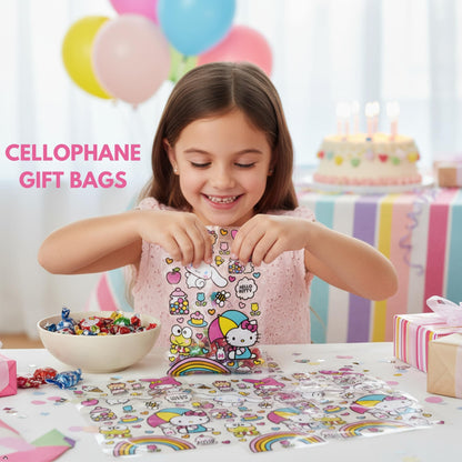 Unique Hello Kitty Party Favors - 16 Goodie Bags with 16 Sticker Sheets, 24 Tattoos, Checklist - Hello Kitty Birthday Decorations - Officially Licensed