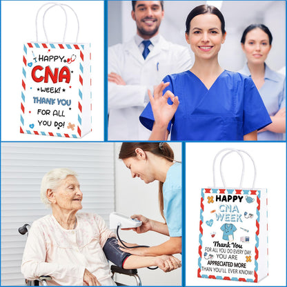 Gilprop 48 Pcs CNA Week Gifts Bags Bulk Double Sided CNA Thank You Bags Certified Nursing Assistant Appreciation Gift for Medical Journal Medical Assistant Nursing Student Graduation Retirement