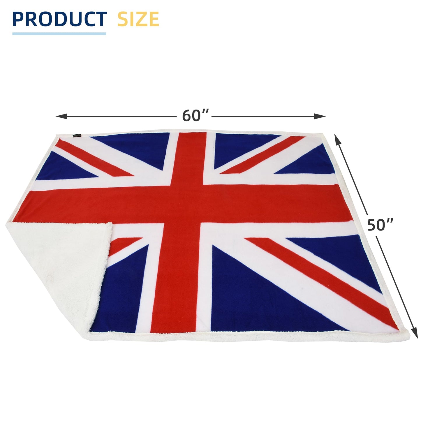 Catalonia Union Jack Blanket, British Flag Throw Blanket, England UK Gifts, Soft Cozy Fleece Blanket for Home, Sofa, Bed, British Gift for Men, Women, Kids, 50X60 inch