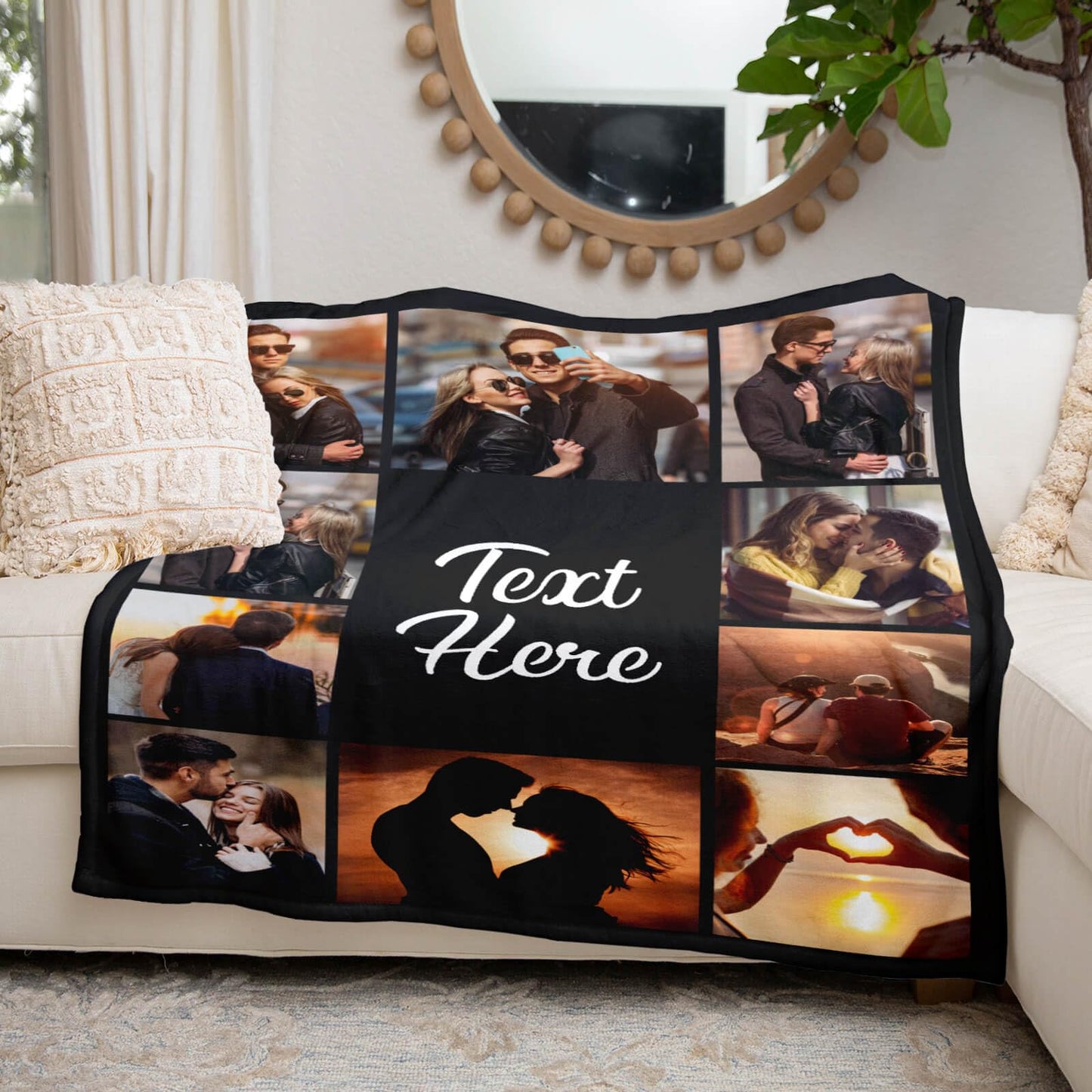 inkArts Custom Blanket Throws with Photos Text Personalized with Picture Customizable, Customize for Mom, Dad, Couple, Girlfriend, Boyfriend, Husband & Wife
