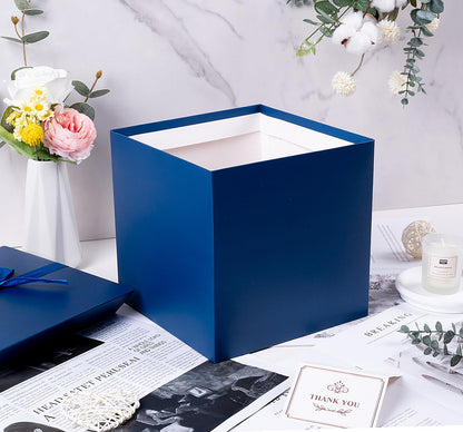 Elephant-package Medium Gift Box with Lids, Ribbon and Paper Filler, for Men Boys Birthday, Father's Day, Bridal Shower, Wedding, Baby Shower - Collapsible, 8.7", 1 Pack, Royal Blue